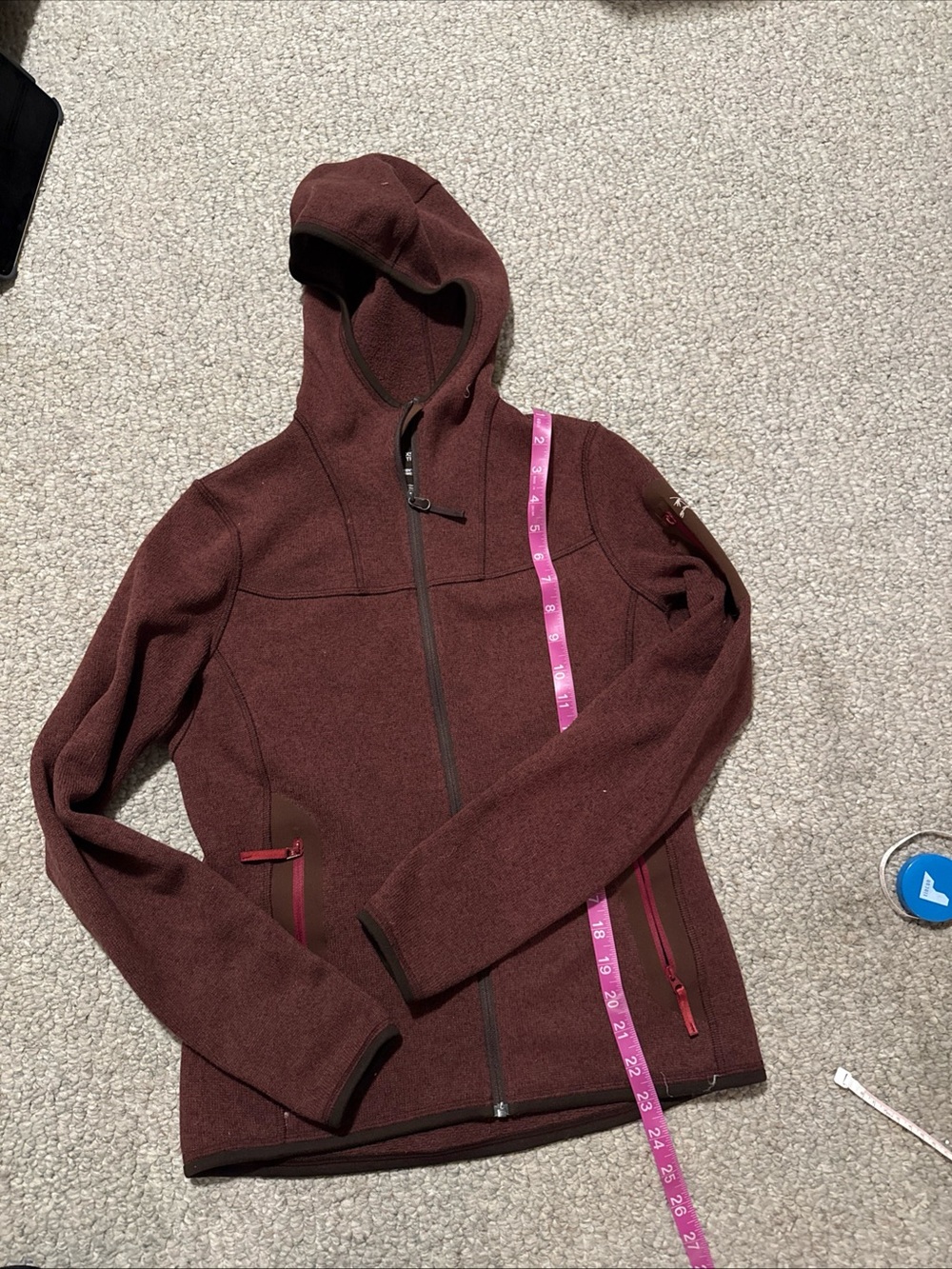 Women's Arc’teryx Hooded Zip-Up Jacket in Deep Burgundy